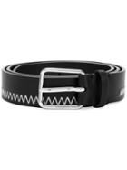 Jil Sander - Contrast Stitch Belt - Men - Calf Leather/brass - 90, Black, Calf Leather/brass