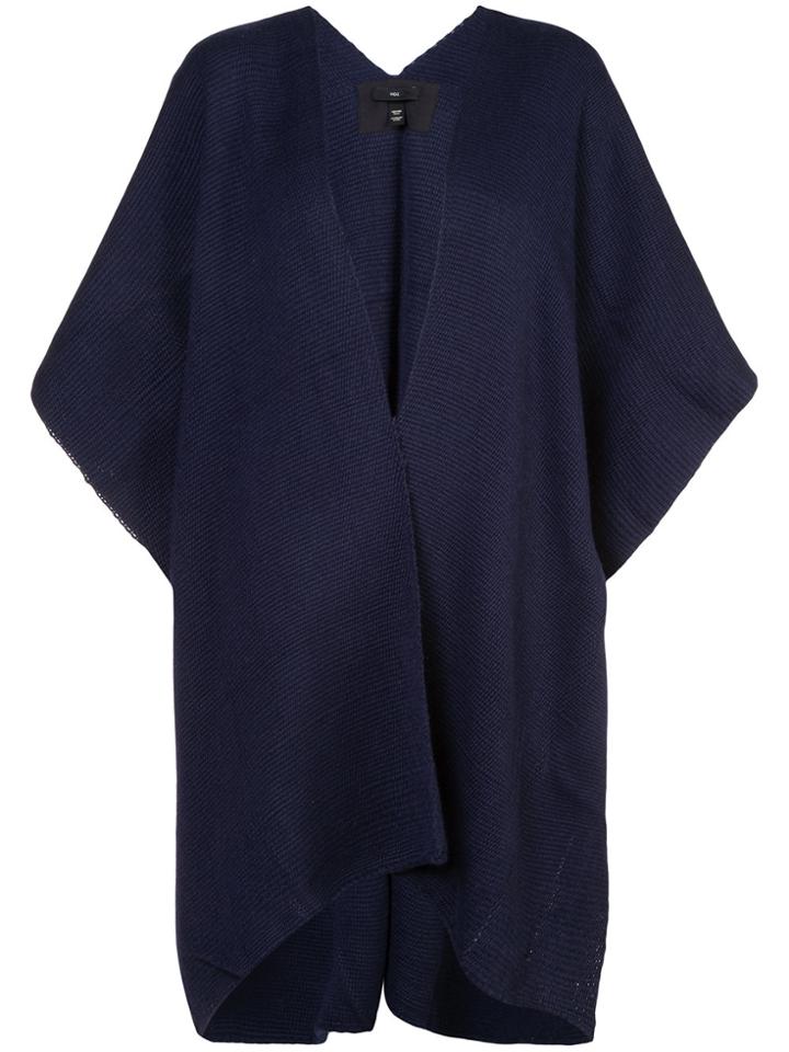 Voz Knitted Poncho - Blue