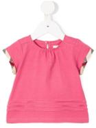 Burberry Kids - Checked Sleeve Top - Kids - Cotton - 12 Mth, Pink/purple