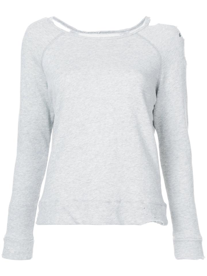 Greg Lauren Distressed Asymmetric Jersey - Grey