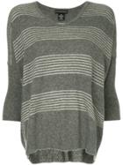 Sofia Cashmere Striped Loose Jumper - Grey