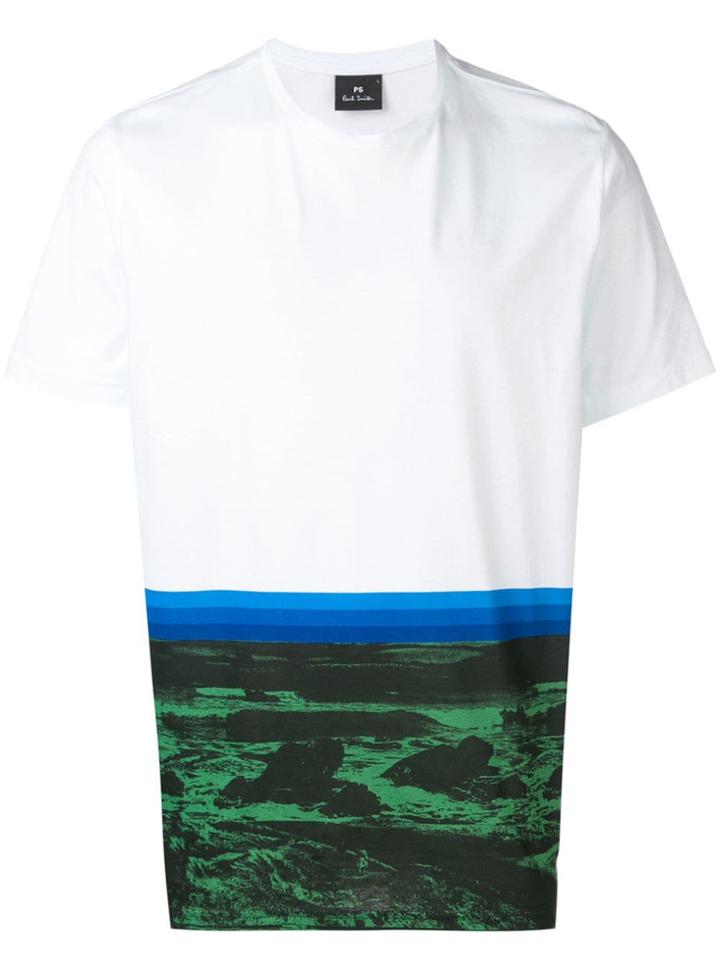 Ps Paul Smith Moon Print T-shirt - White