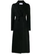 Harris Wharf London Long Belted Felt Coat - Black