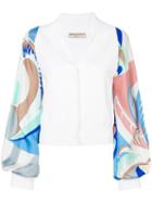Emilio Pucci Contrast Acapulco Print Sleeve Blouse - White