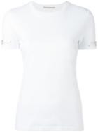 Ermanno Scervino Sleeve Pins T-shirt, Women's, Size: 44, White, Cotton