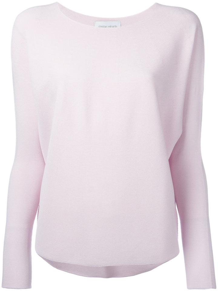 Christian Wijnants - Knitted Top - Women - Cotton/viscose - L, Pink/purple, Cotton/viscose