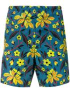 Prada Floral Swim Shorts - Blue