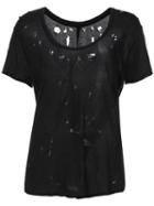 Unravel Project - Distressed T-shirt - Women - Cotton - S, Black, Cotton