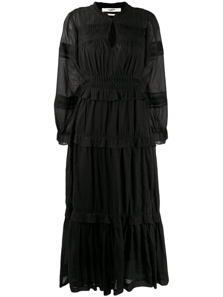 Isabel Marant Étoile Ruched Peplum Dress - Black