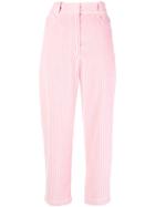 Cédric Charlier Cropped Corduroy Trousers - Pink & Purple