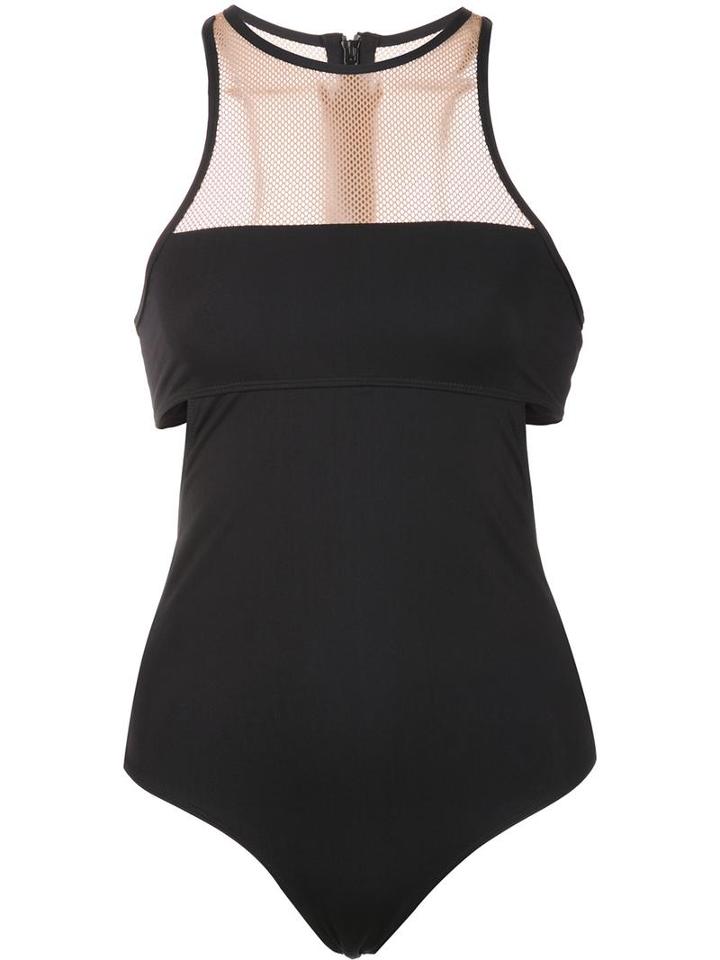T By Alexander Wang Mesh Panelled Swimsuit, Women's, Size: Medium, Black, Polyimide/spandex/elastane