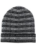 Emporio Armani New York Print Beanie - Grey