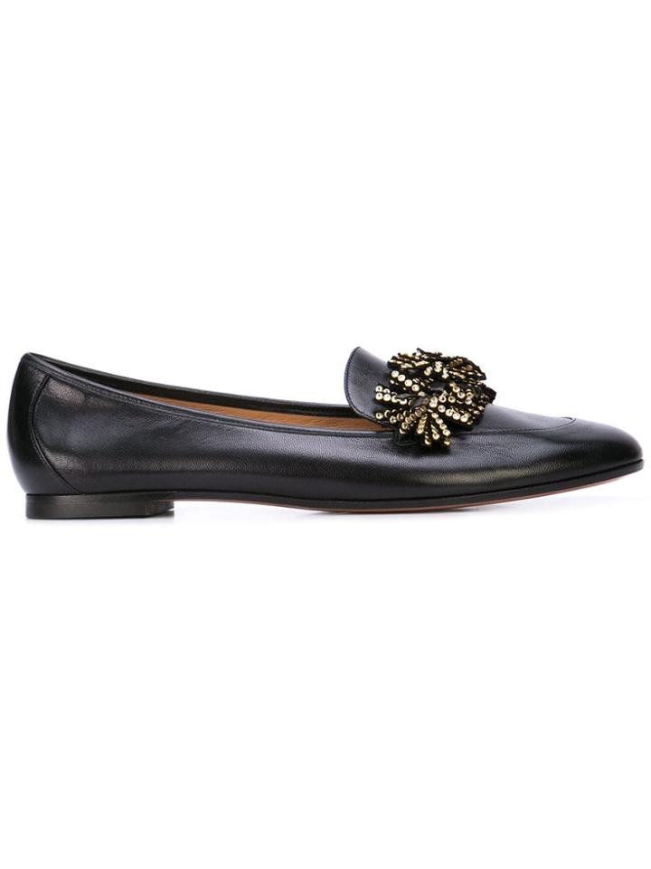 Aquazzura Wild Crystal Mocassins - Black