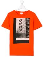 Dkny Kids Logo Skate Print T-shirt - Yellow & Orange
