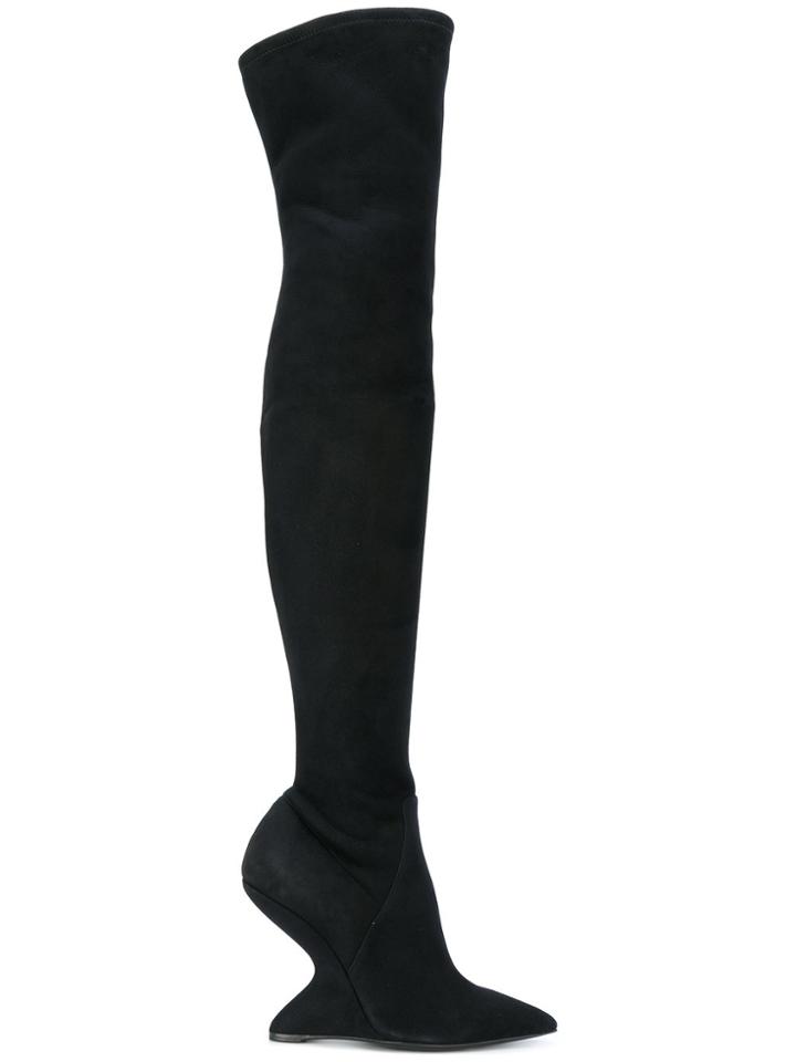 Salvatore Ferragamo F Wedge High Boots - Black