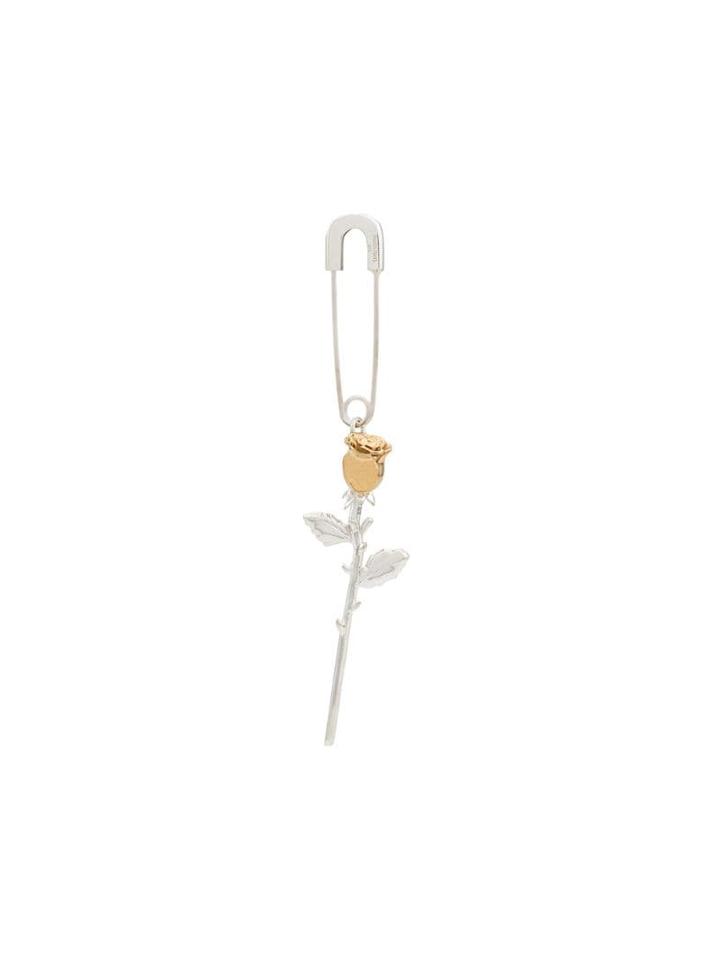 Ambush Rose Charm Earring - Silver