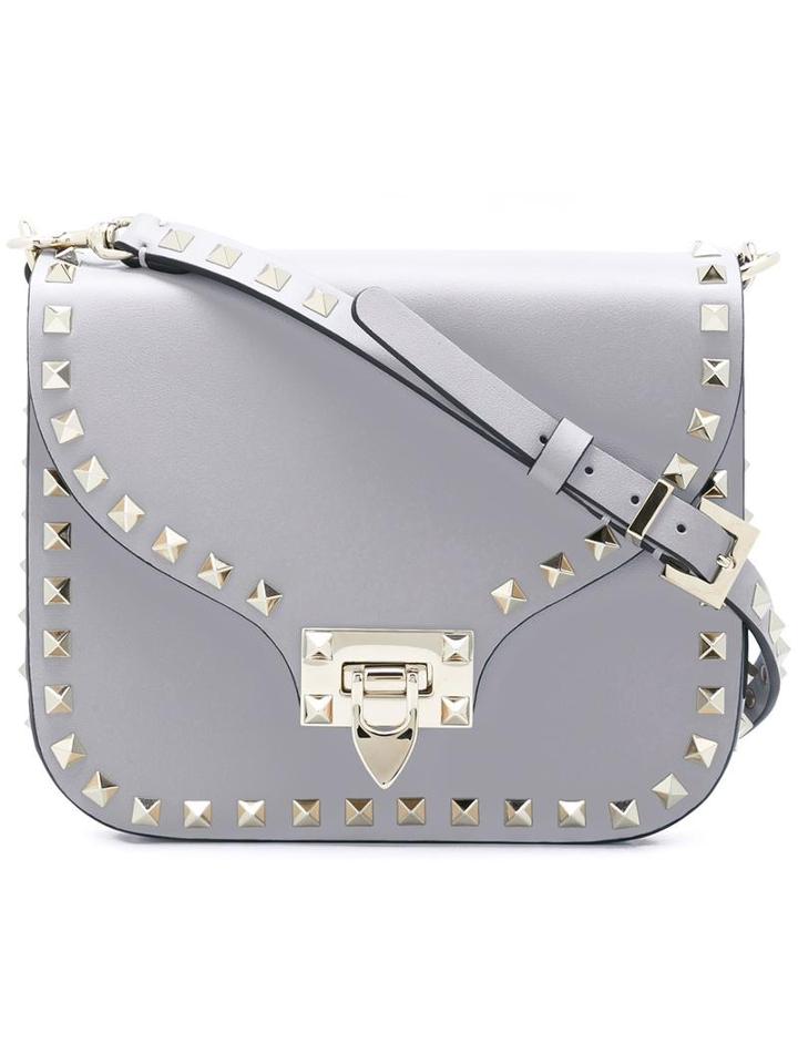 Valentino Valentino Garavani 'rockstud' Shoulder Bag, Women's, Grey, Leather