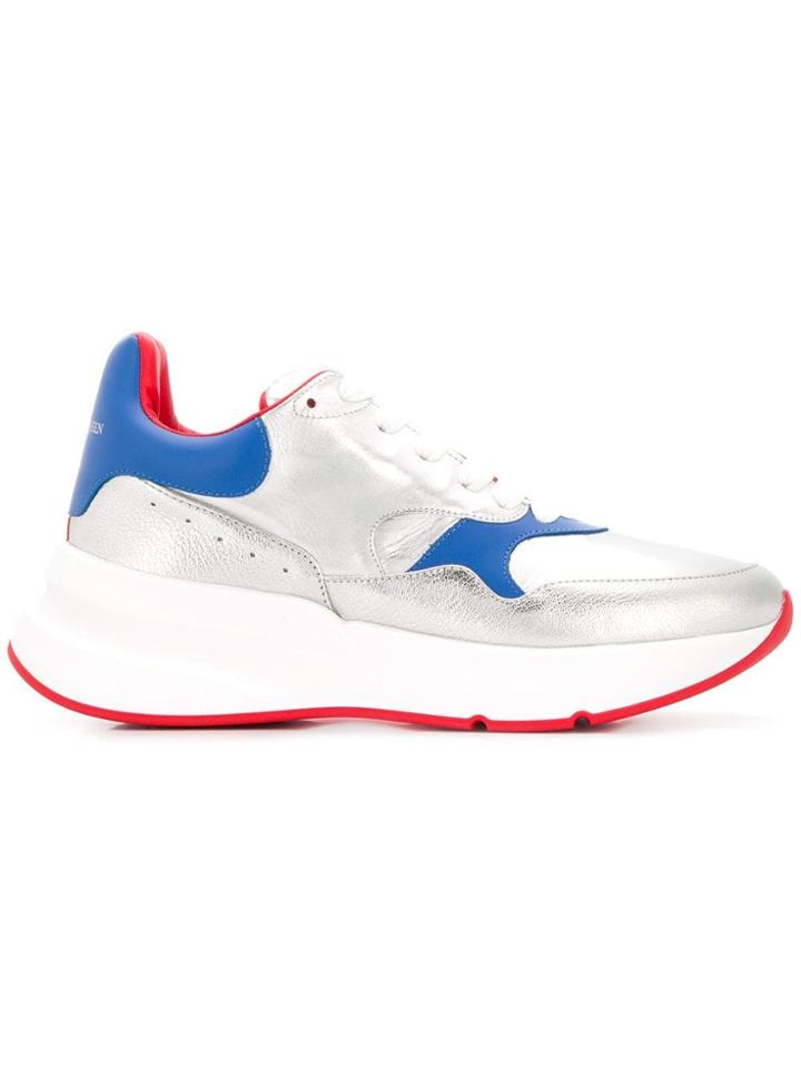 Alexander Mcqueen Oversized Runner Sneakers - Silver