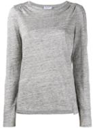 Frame Denim Long Sleeved T-shirt, Women's, Size: Large, Grey, Linen/flax