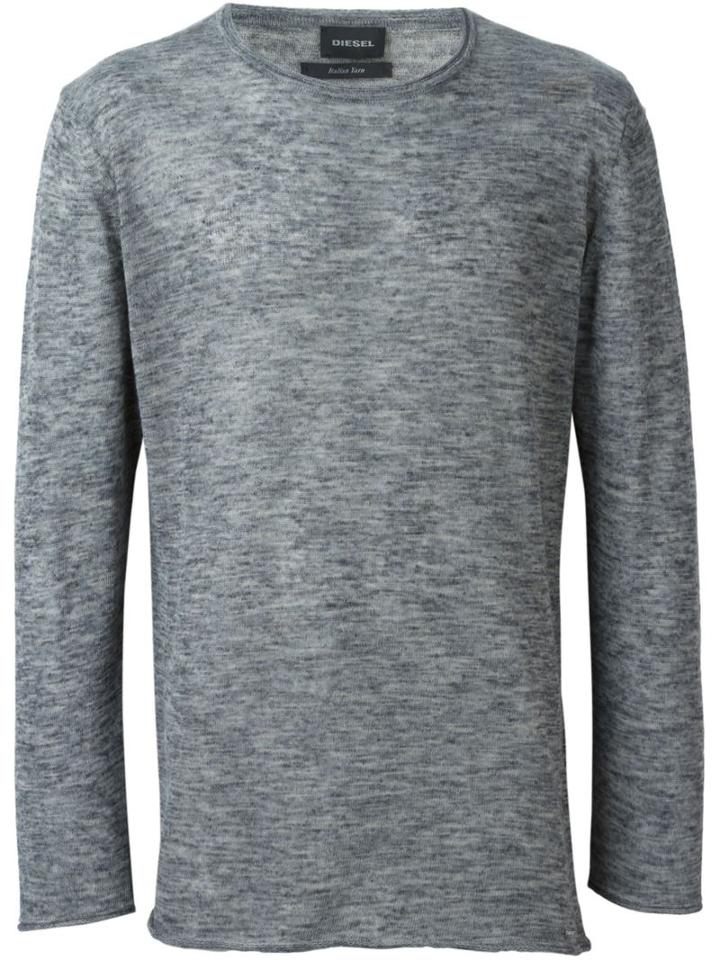 Diesel Plain Casual Sweatshirt, Men's, Size: L, Green, Polyester/linen/flax