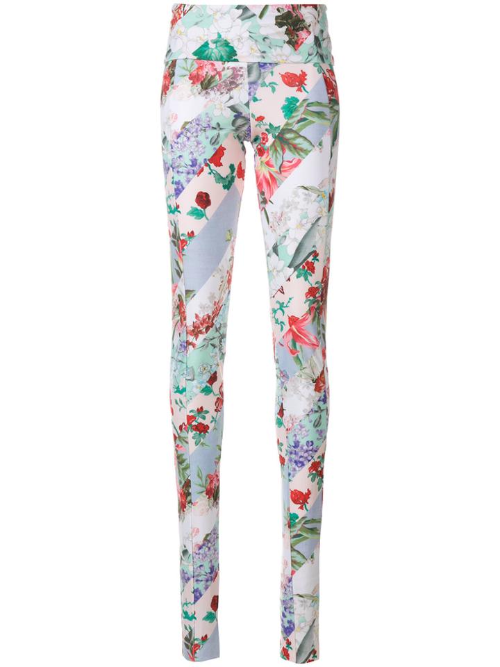 Circus Hotel Floral Stripe Leggings - Multicolour
