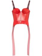 Alexander Mcqueen Articulated Leather Corset Top - Red