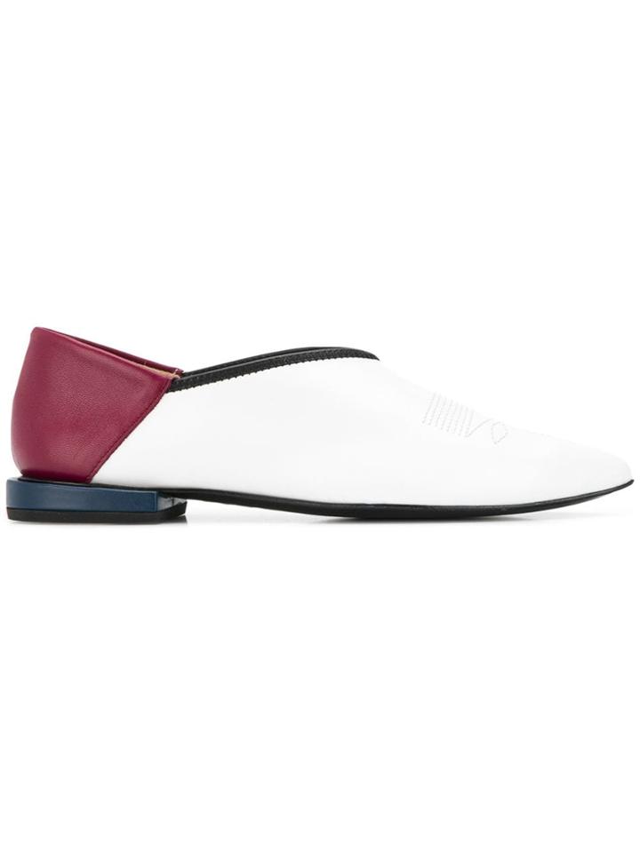 Toga Pulla Stitching Detail Slippers - White