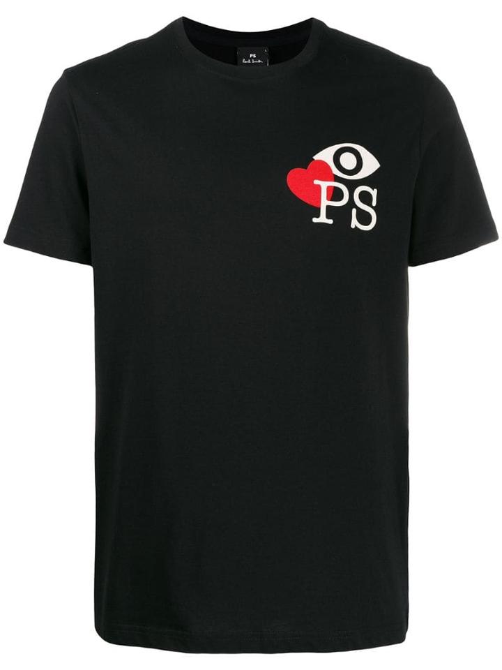 Ps Paul Smith Logo Print Crew Neck T-shirt - Black