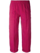 Forte Forte Turn Up Hem Trousers, Women's, Size: Iv, Red, Cotton/linen/flax