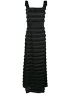 Goat Fringed Panel Maxi Dress - Black