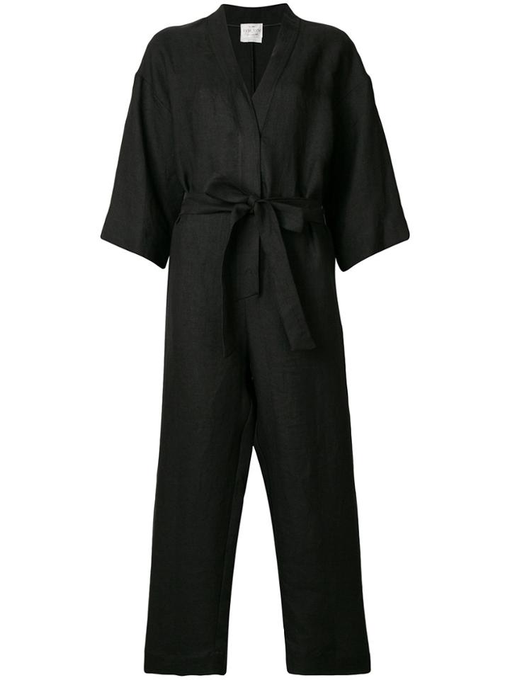 Forte Forte Belted Kimono Jumpsuit - Black