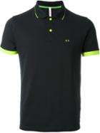 Sun 68 Small Collar And Sleeve Detail 'righe Fluo' Polo Shirt