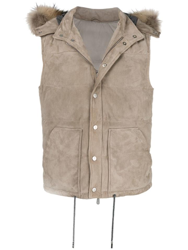 Eleventy Hooded Padded Gilet - Neutrals