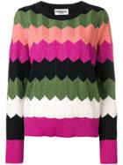 Essentiel Antwerp Zigzag Panelled Jumper - Green