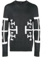 Neil Barrett Cross Print Jumper - Grey