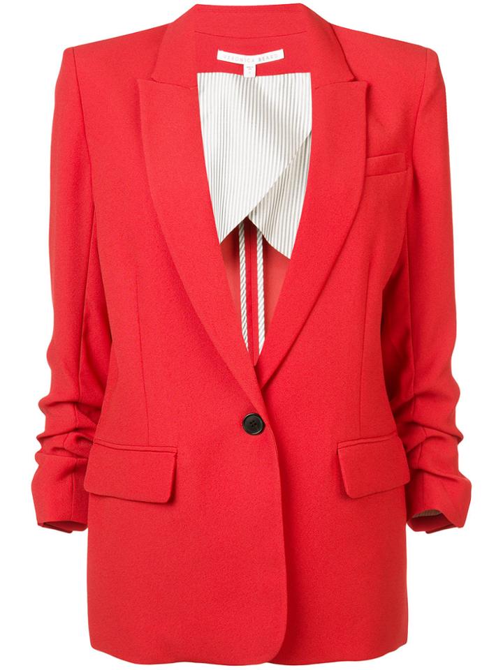 Veronica Beard Boxy Gathered Sleeve Blazer