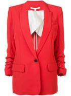 Veronica Beard Boxy Gathered Sleeve Blazer