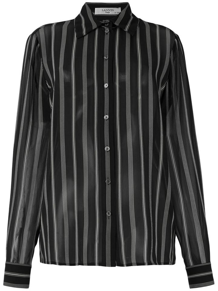 Lanvin - Striped Shirt - Women - Silk - 42, Black, Silk