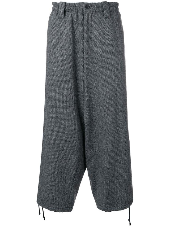 Yohji Yamamoto Tweed Drop Crotch Trousers - Grey