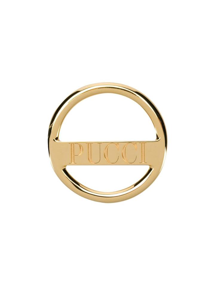 Emilio Pucci Logo-engraved Scarf Ring - Gold