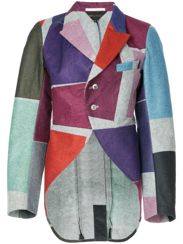 Comme Des Garçons Vintage Colour Block Felt Jacket - Multicolour