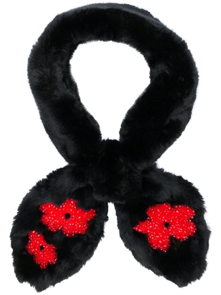 Simone Rocha Floral Scarf - Black