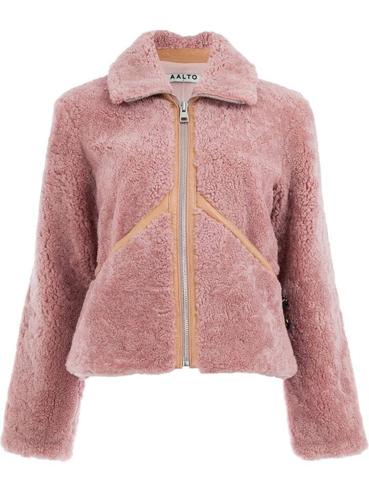 Aalto Shearling Zip-up Jacket - Pink & Purple