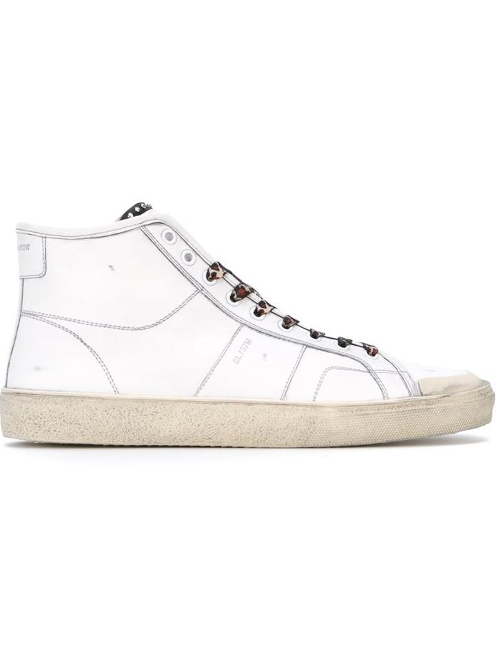 Saint Laurent Court Classic Sneakers, Men's, Size: 40, White, Leather/rubber