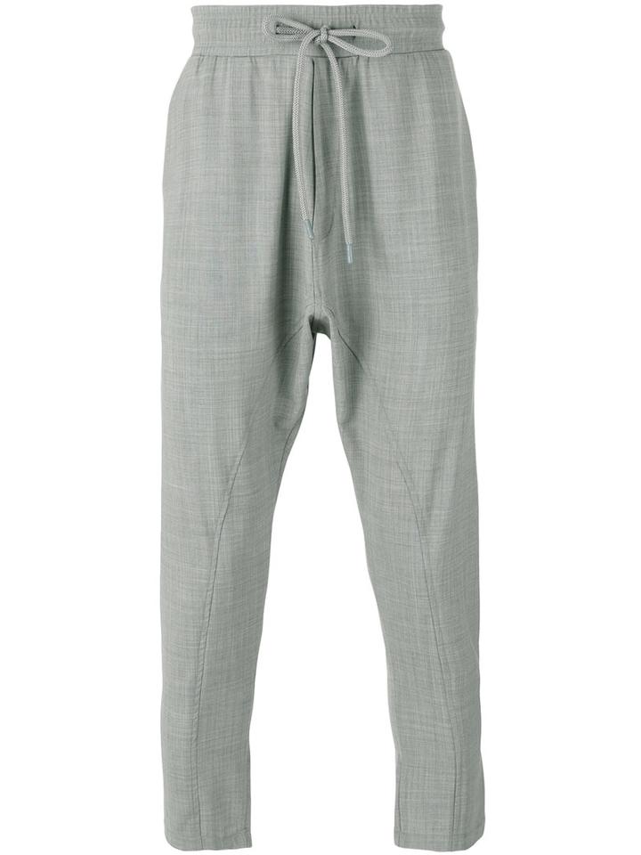 Entre Amis Drop-crotch Crop Trousers, Men's, Size: Small, Grey, Spandex/elastane/virgin Wool