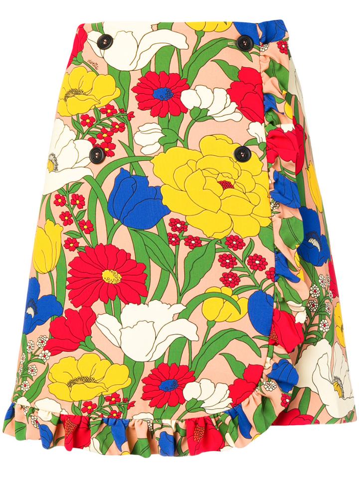 Vivetta Print Short Skirt - Yellow & Orange