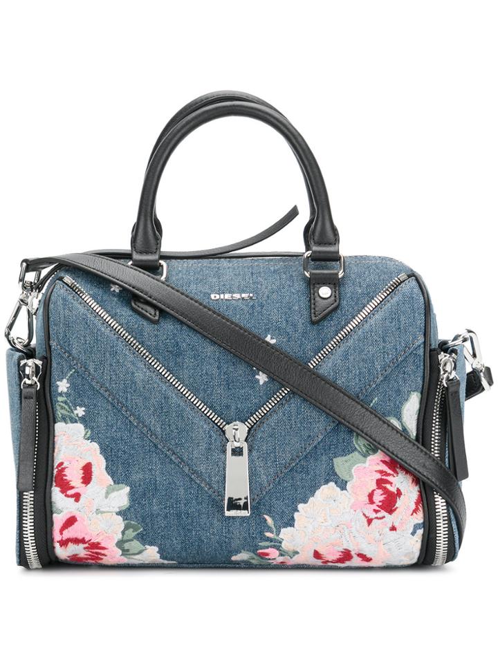 Diesel Embroidered Denim Tote - Blue