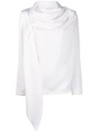 Gianluca Capannolo Draped Long Sleeved Top - White