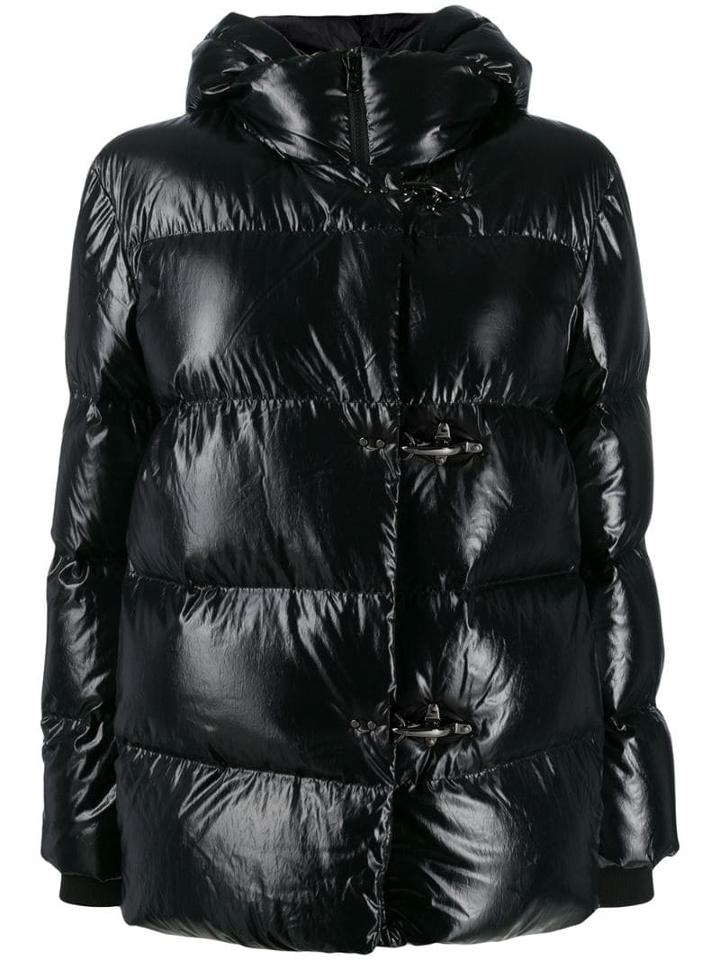 Fay Quilted Puffer Jacket - Black