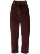 Cédric Charlier Corduroy Cropped Trousers - Red